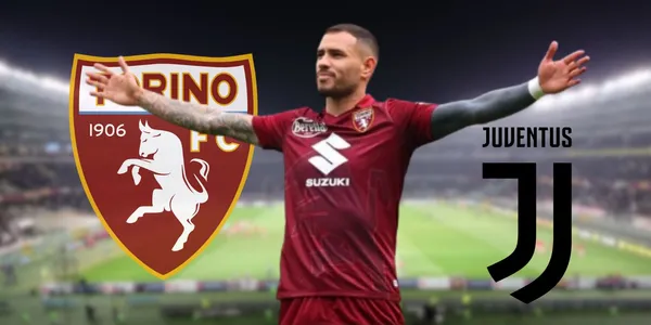Antonio Sanabria festeja un gol con el uniforme del Torino en la Serie A