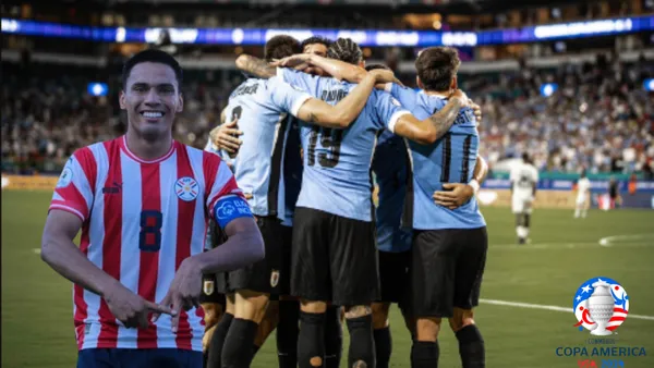 Diego Gómez con la selección paraguaya y el festejo de Uruguay