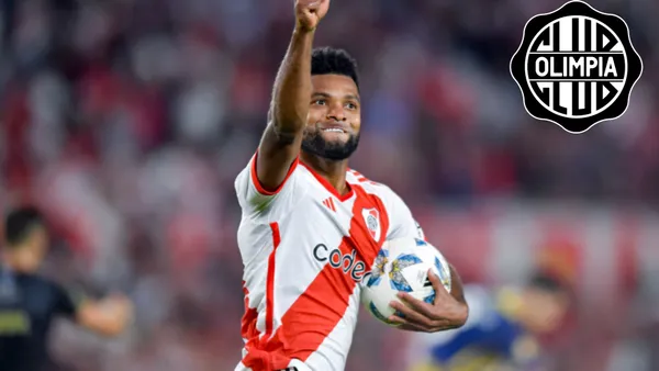 El delantero de River Plate, Miguel Borja
