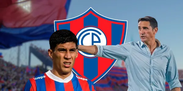 Enzo Giménez con la camiseta de Cerro Porteño durante un partido de Primera División