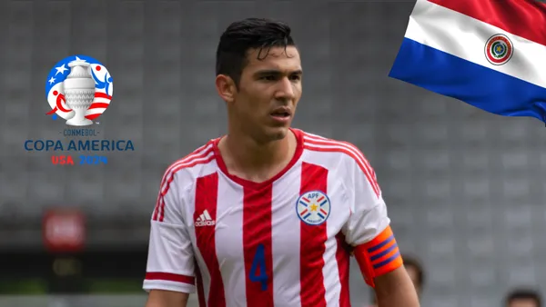 Fabián Balbuena, con la camiseta de Paraguay