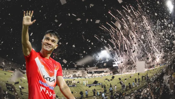 Iván Valdez marcó ante Olimpia y lo festejó