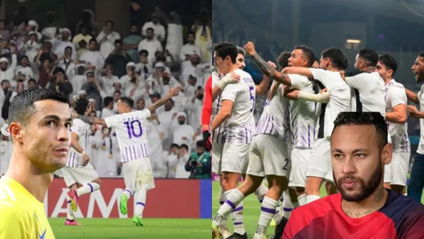 Kaku Romero celebra un gol con los compañeros del Al Ain