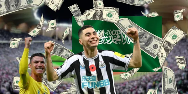 Miguel Almirón durante un partido de Premier League con Newcastle