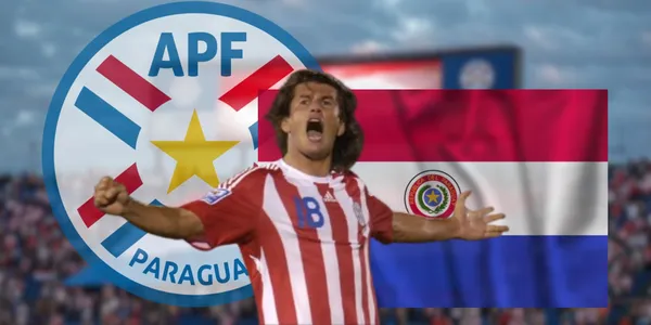 Nelson Haedo Valdez durante un partido de la Selección de Paraguay
