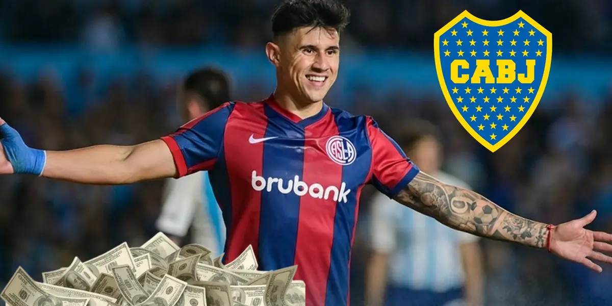 Adam Bareiro con la camiseta de San Lorenzo