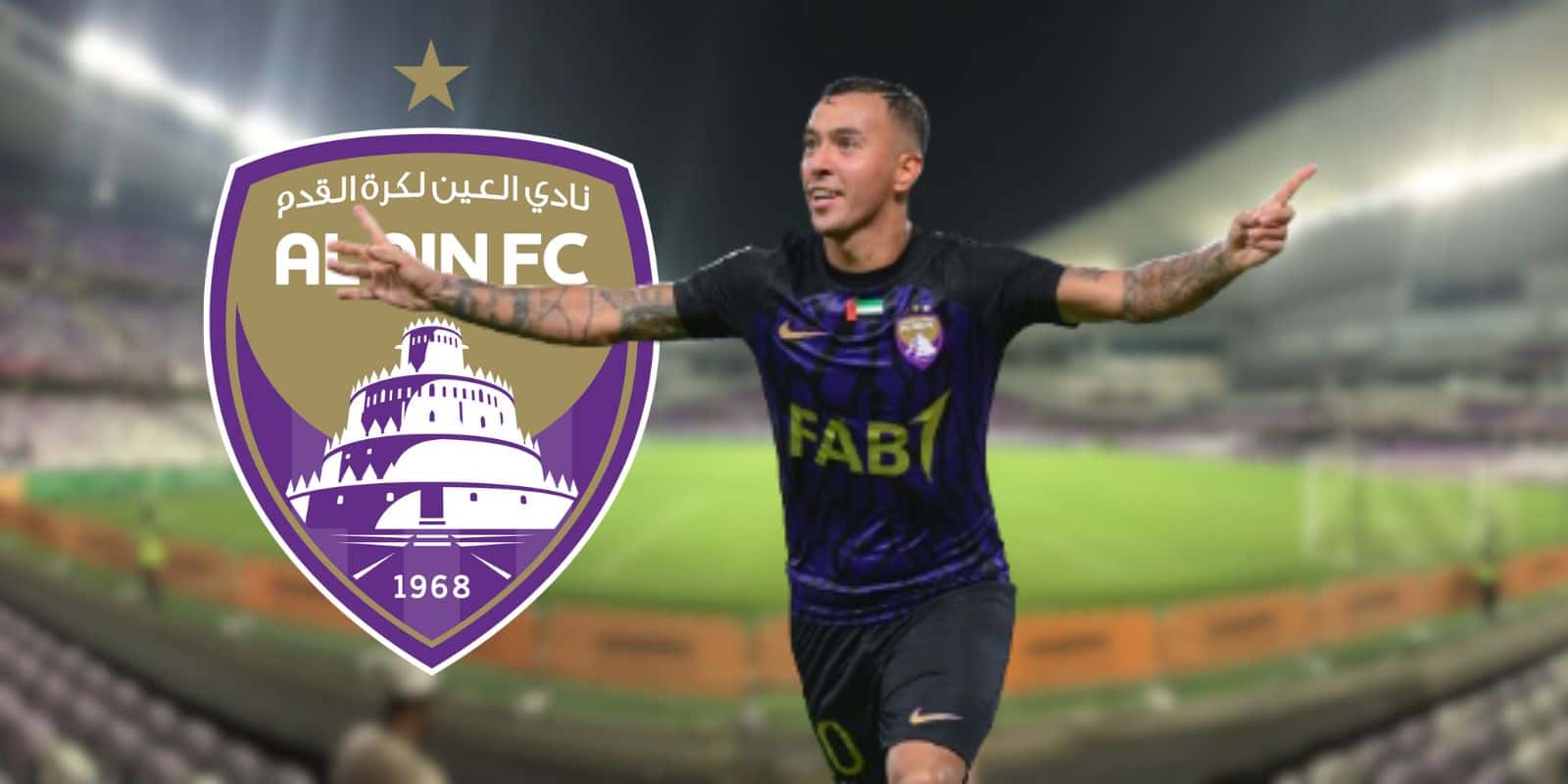 Alejandro Romero celebra un gol con la camiseta del Al-Ain en Emiratos Árabes