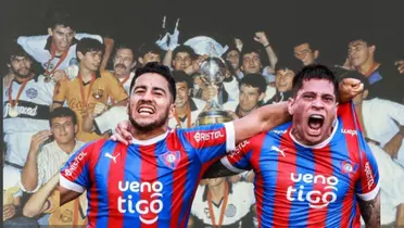 Cecilio Domínguez y Juan Iturbe festejando con Cerro Porteño