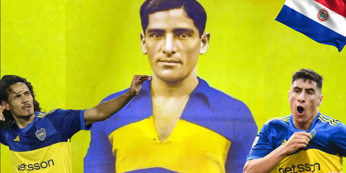 Edinson Cavani, Miguel Merentiel y el paraguayo de Boca