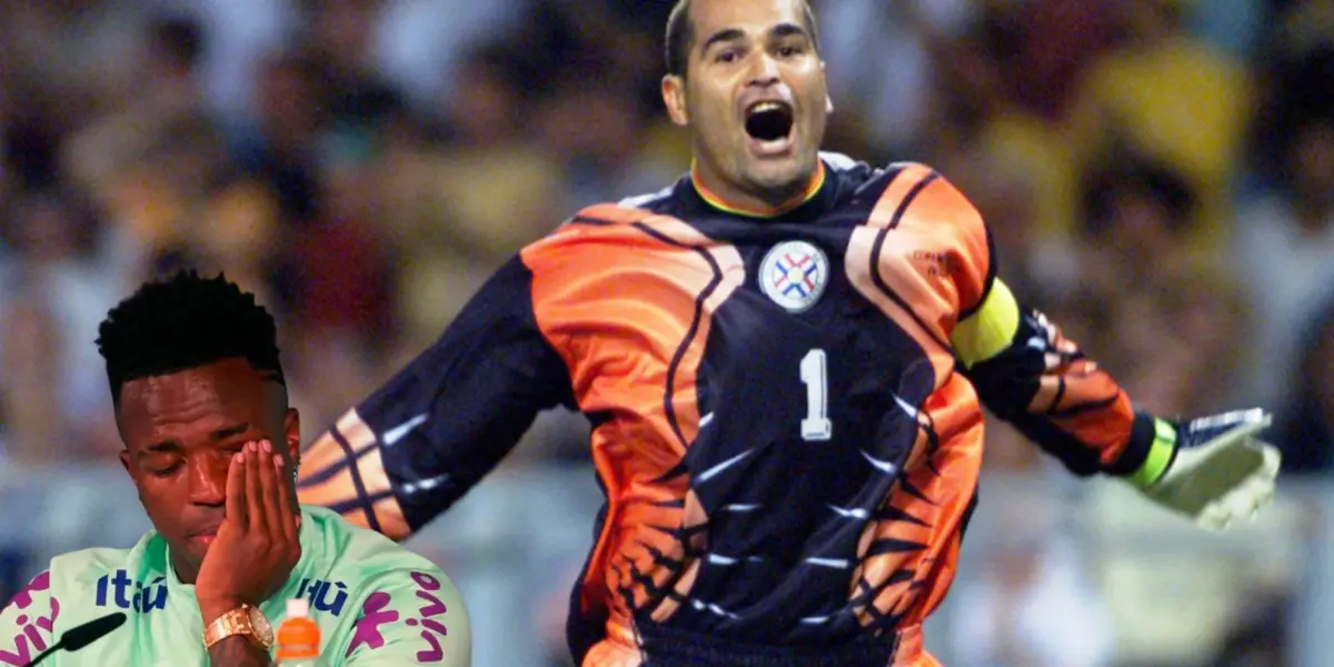 El arquero paraguayo atacó a Vinicius