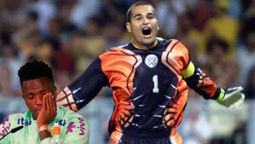 El arquero paraguayo atacó a Vinicius