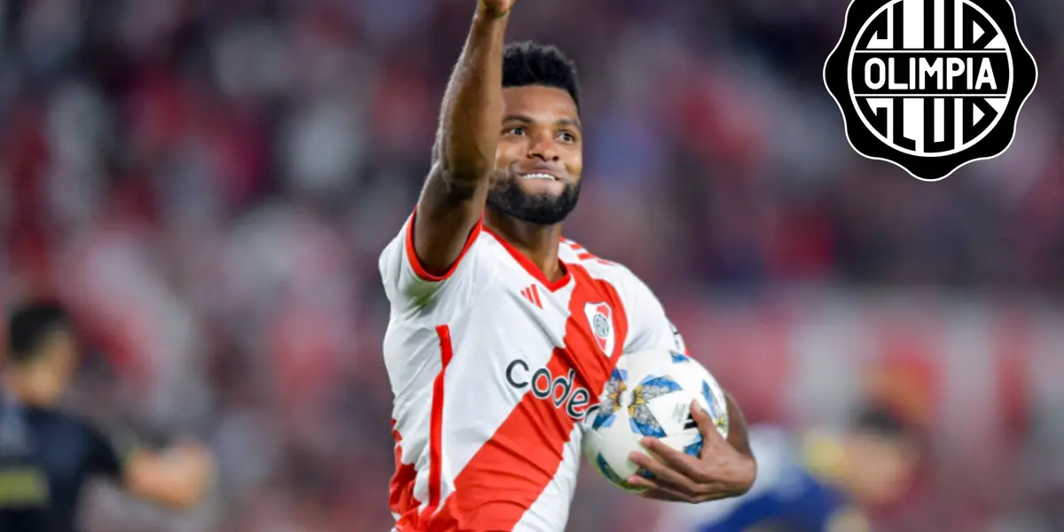 El delantero de River Plate, Miguel Borja