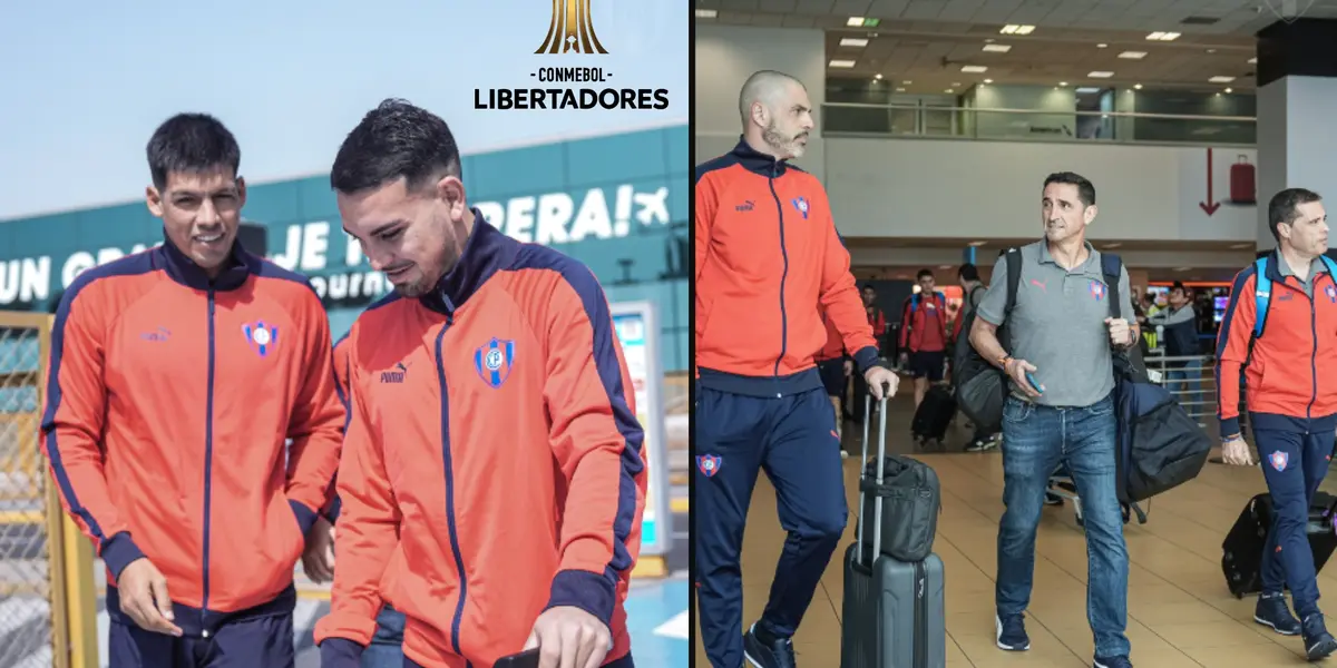 El plantel de Cerro Porteño en el Aeropuerto de Lima