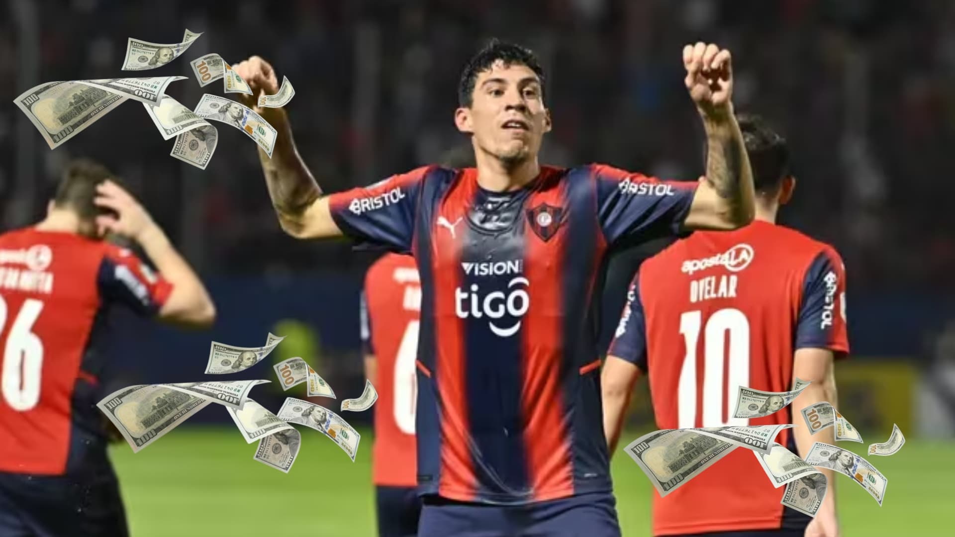 Enzo Giménez con la camiseta de Cerro Porteño