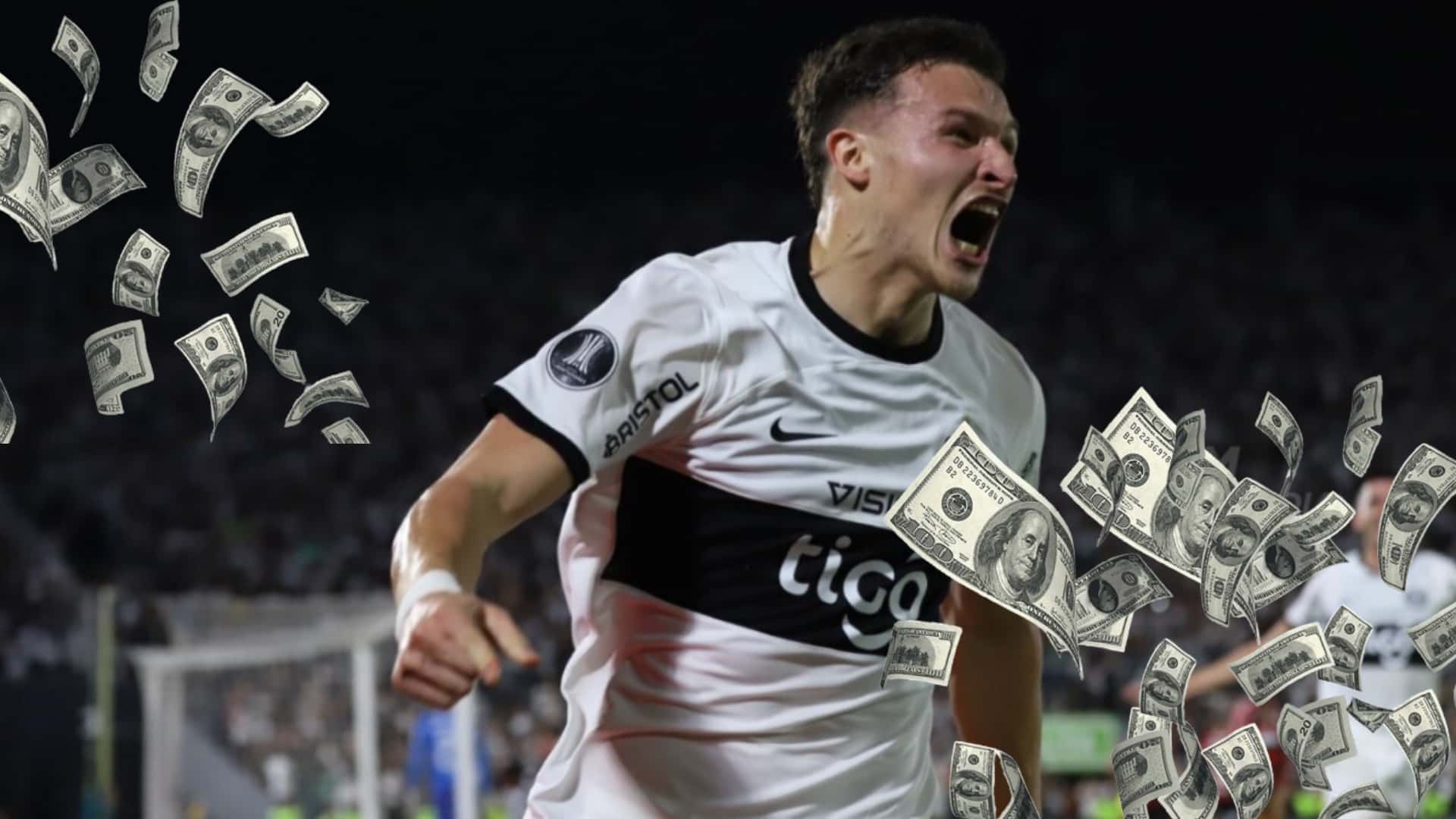 Facundo Bruera gritando un gol de Olimpia