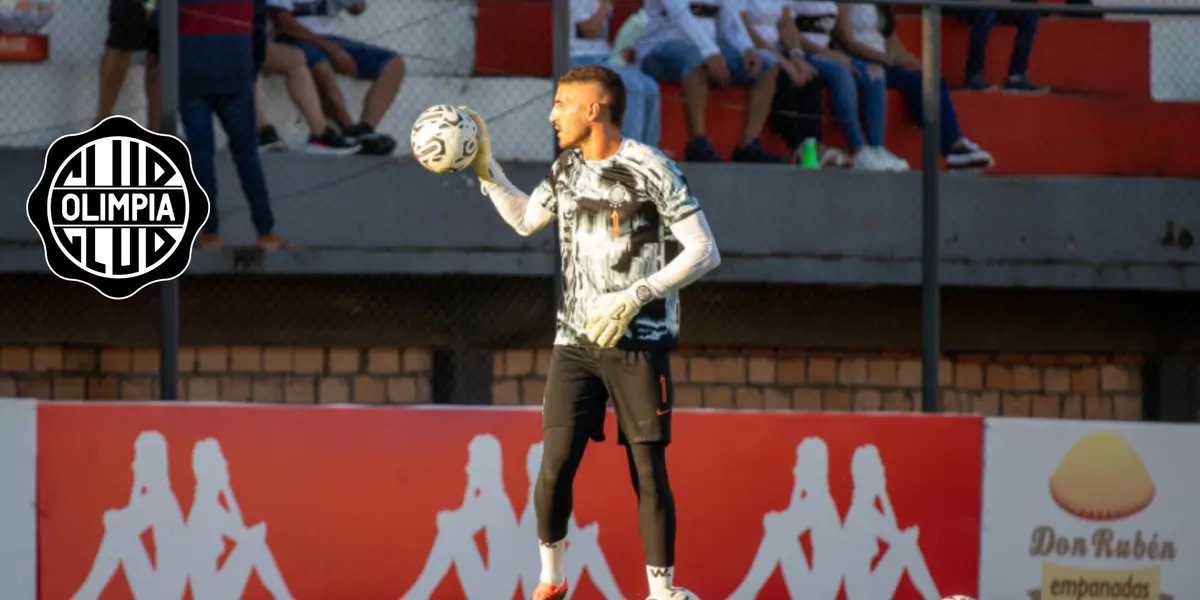 Gastón Olveira en el calentamiento