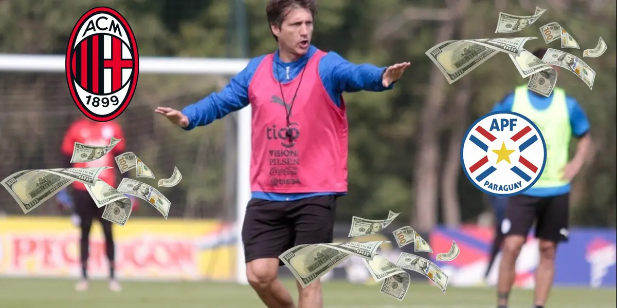 Guillermo Barros Schelotto dirigiendo a Paraguay