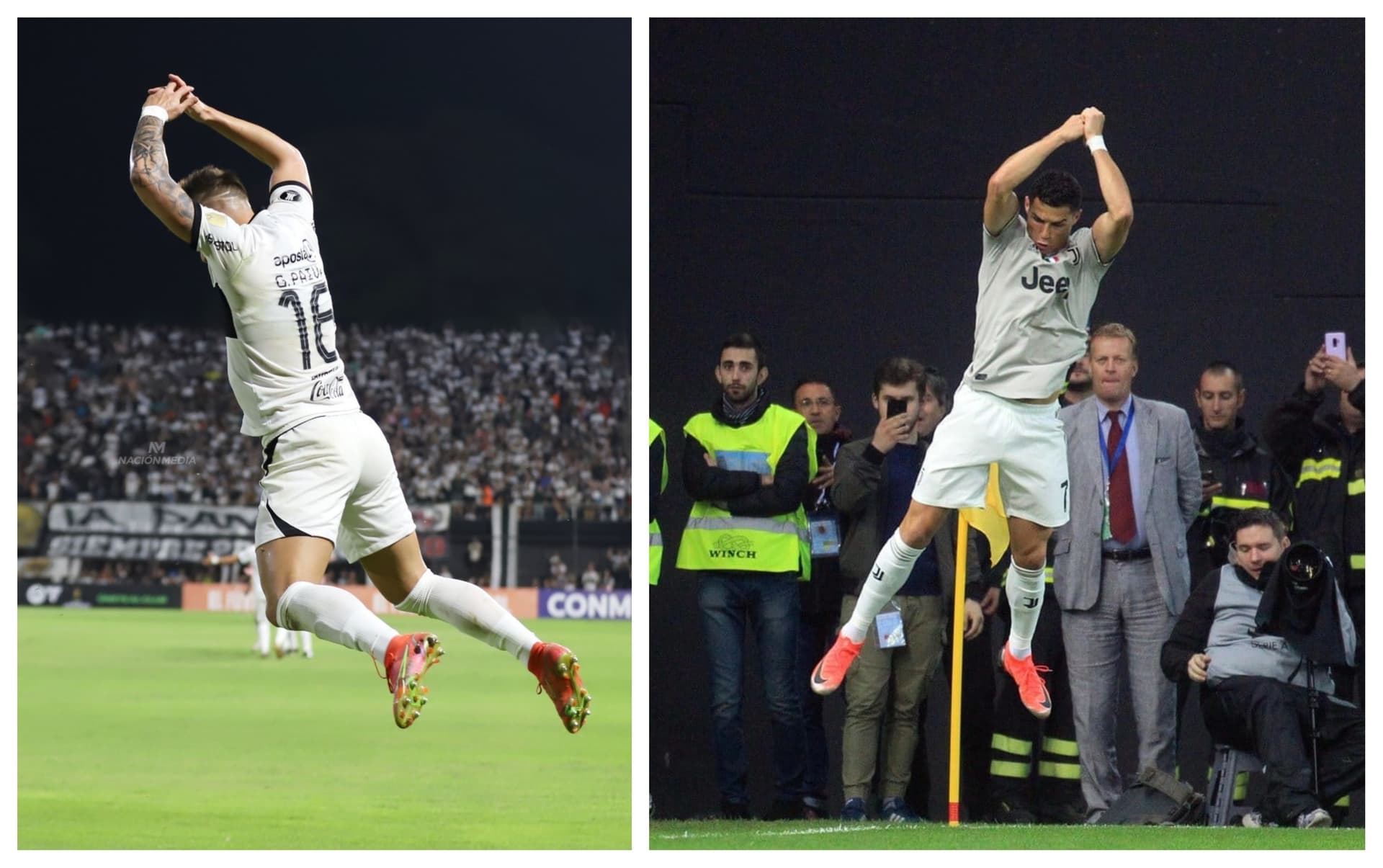 Guillermo Paiva emuló el festejo de Cristiano Ronaldo en varios de sus goles.