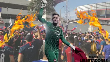 Jean Fernandes y la hinchada de Cerro Porteño