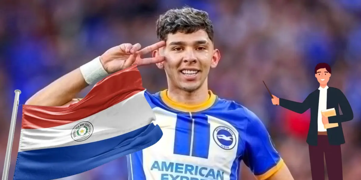 Julio Enciso y la bandera de Paraguay