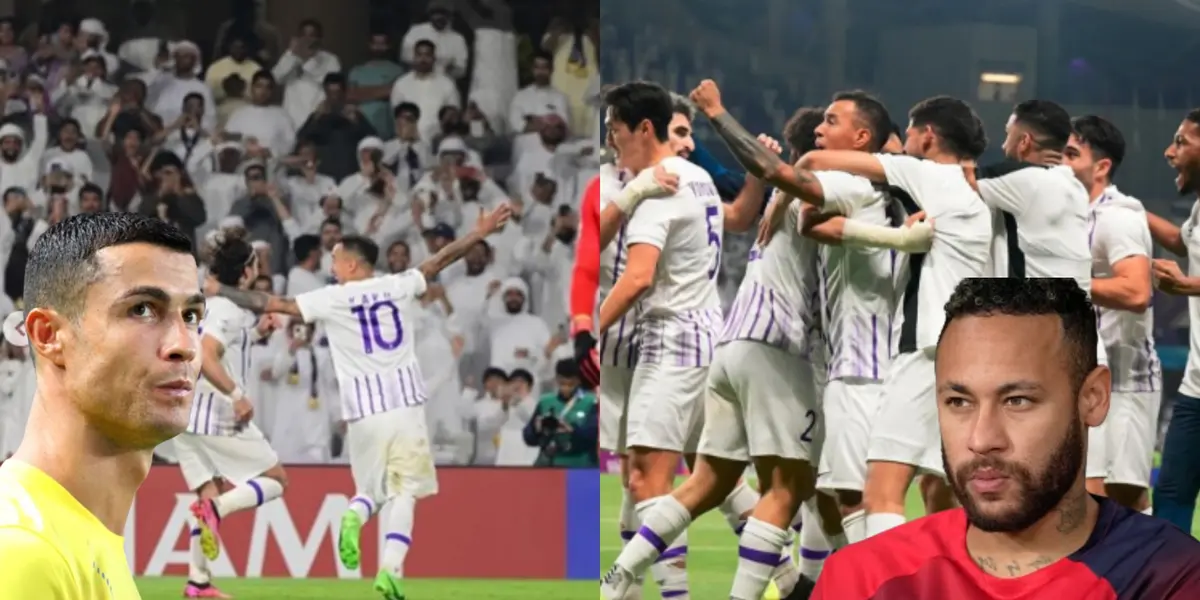 Kaku Romero celebra un gol con los compañeros del Al Ain