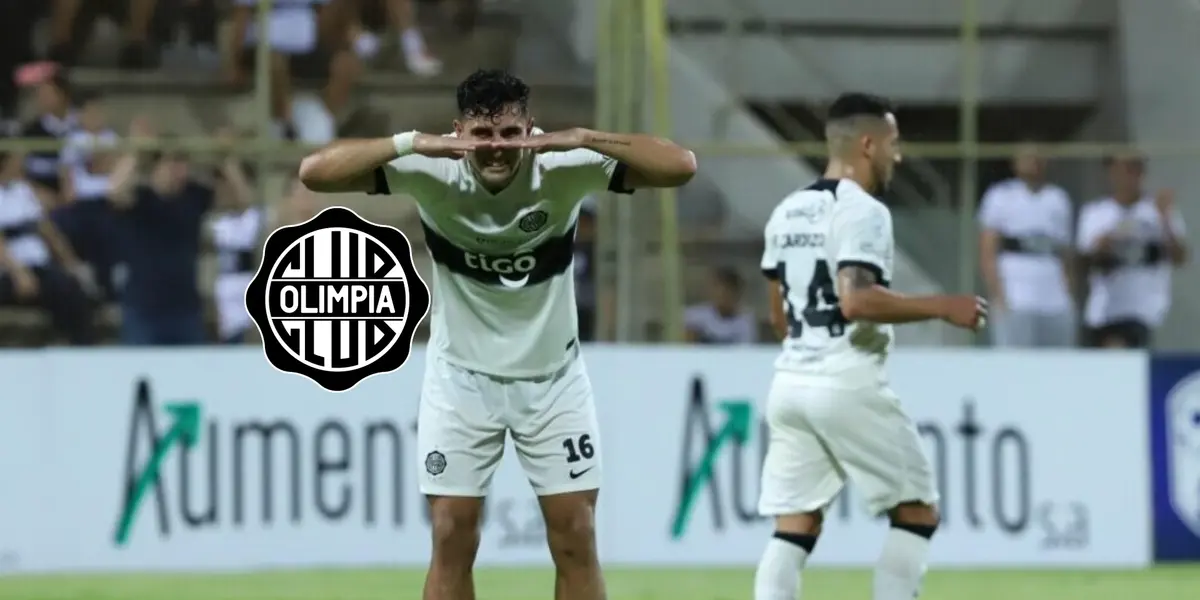 Kevin Parzajuk celebrando un gol con Olimpia