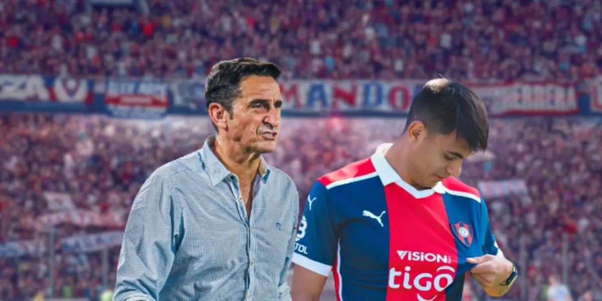 Manolo Jiménez durante un partido de la Primera División dirigiendo a Cerro Porteño
