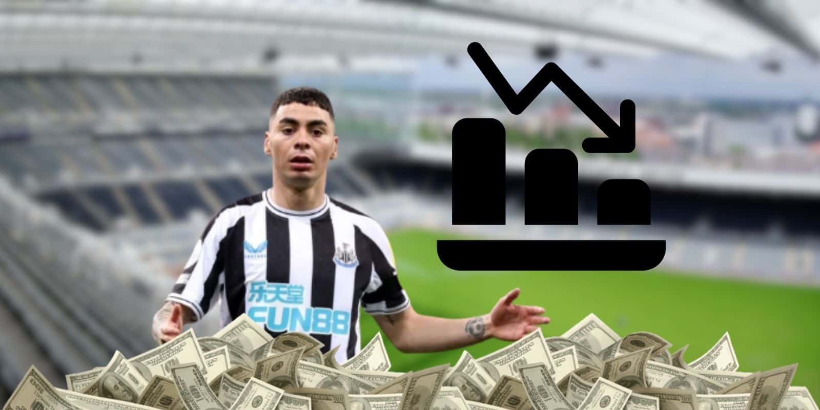 Miguel Almirón durante un partido de la Premier League con Newcastle
