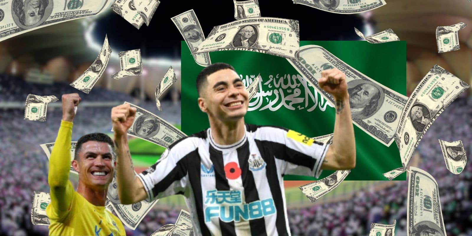 Miguel Almirón durante un partido de Premier League con Newcastle