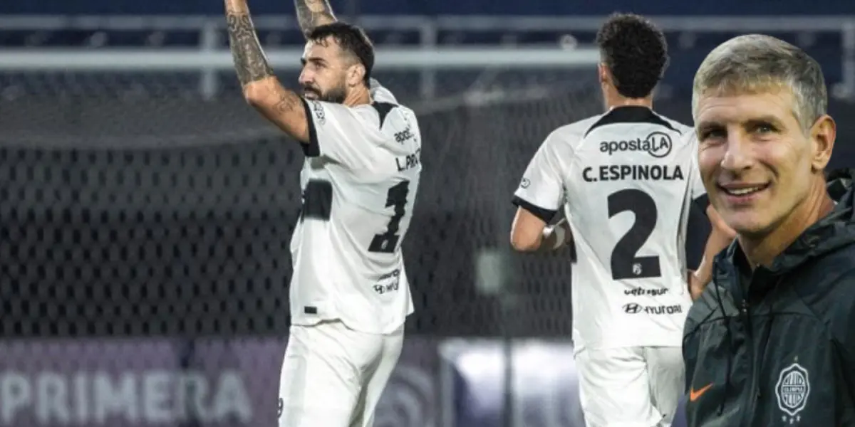 Olimpia y el DT Martín Palermo