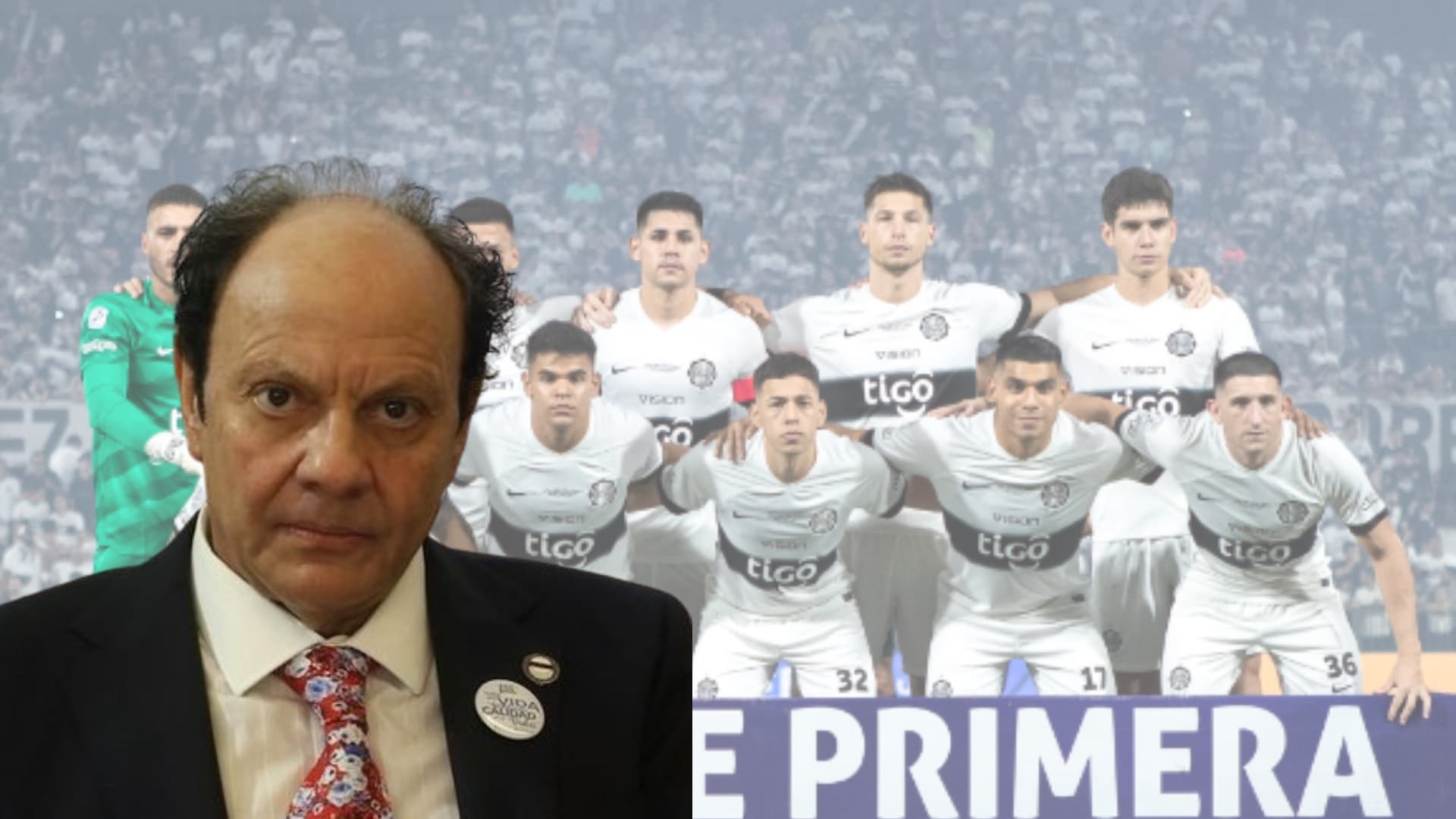 Óscar Vicente Scavone y el equipo de Olimpia