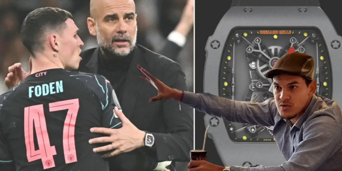 Pep Guardiola y Gustavo Gómez