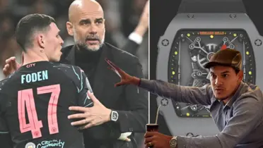 Pep Guardiola y Gustavo Gómez