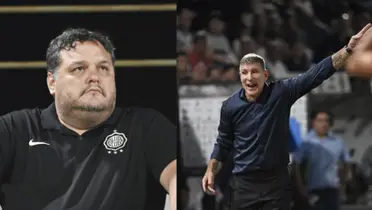 Rodrigo Nogués y Martín Palermo, de Olimpia