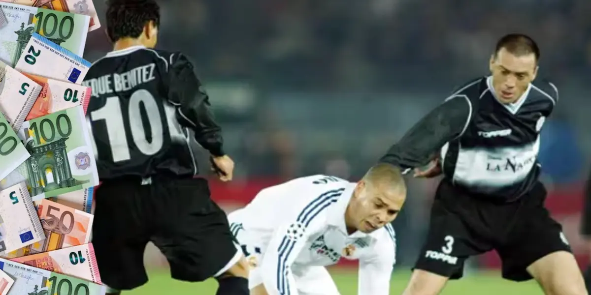 Ronaldo siendo derribado por Nelson Zelaya