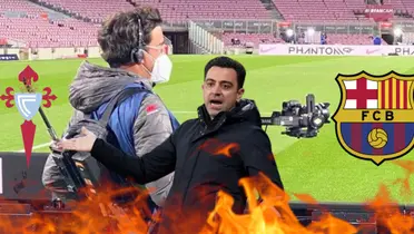 Xavi enfadado en el Celta vs Barça, se la agarró con un cámara y mira la razón